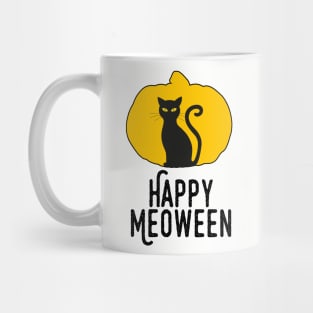 Happy Meoween – Halloween Pumpkin Cat Silhouette Mug